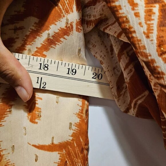 Rachel Zoe Multicolor Western Abstract Print Long Sleeve Blouse Women's Medium - Picture 5 of 6